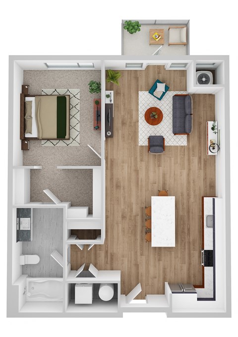 Brickton A floor plan image at Park 205, Park Ridge, 60068